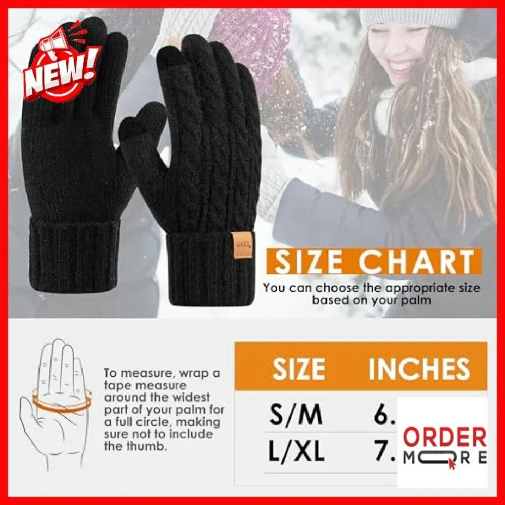 Women's Touchscreen Winter Gloves Fleece Lined Thermal Warm Cold Weather